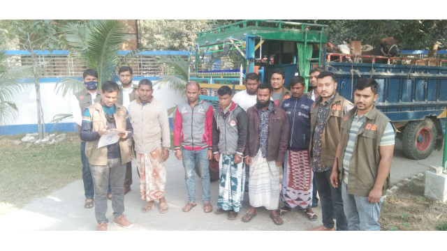 চাঁপাইনবাবগঞ্জে ১৫ গরু ডাকাতির ঘটনায় ৬ জন গ্রেপ্তার