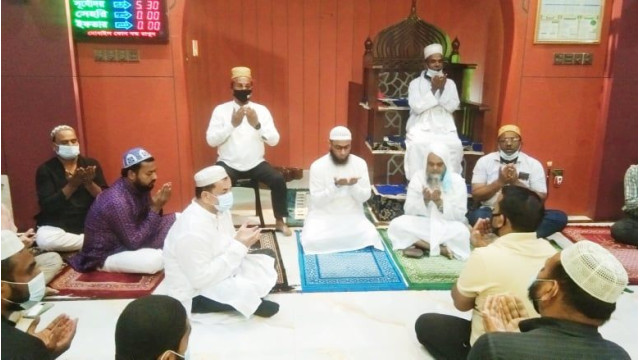 মরহুম মনসুর রহমানের মাগফিরাত কামনায় মিলাদ ও দোয়া মাহফিল