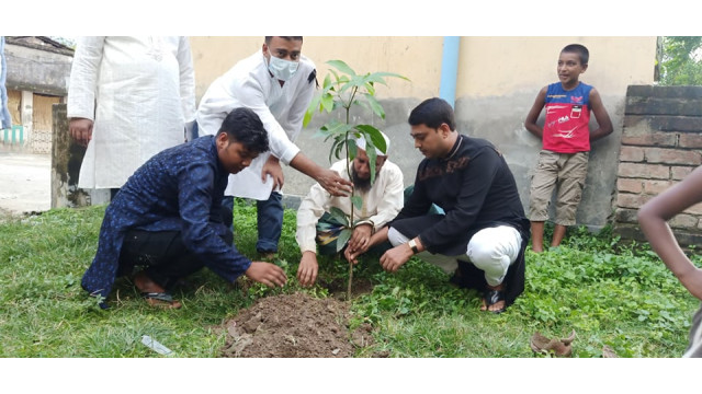 জাতীয় শোক দিবস উপলক্ষে সদর উপজেলা কৃষকলীগ সভাপতি রুহুল আমীনের দোয়া মাহফিল ও বৃক্ষরোপন