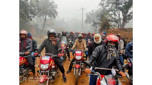 প্রধানমন্ত্রীর উদ্বোধনী অনুষ্ঠান সফল করতে  ধাইনগর ইউনিয়নের চেয়ারম্যান প্রার্থী মতির মটর সাইকেল শোডাউন 