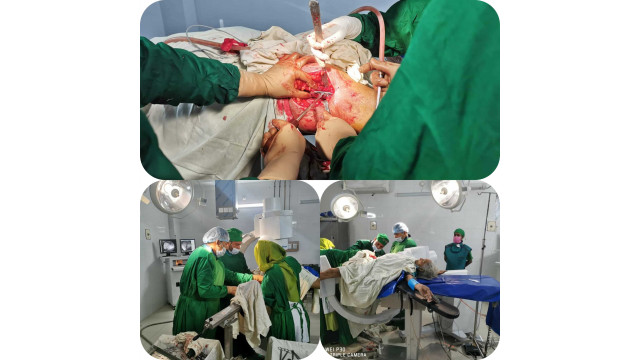 চাঁপাইনবাবগঞ্জ আধুনিক সদর হাসপাতালে এই প্রথম সি-আর্ম মেশিন দিয়ে অপারেশন করলেন ডা. ইসমাইল