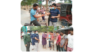 করোনা প্রতিরোধে চাঁপাইনবাবগঞ্জ সদর উপজেলা প্রশাসনের মাস্ক বিতরণ