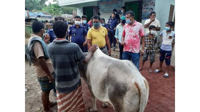 করোনা নিয়ন্ত্রনে জেলার বিভিন্ন পশু হাটে পুলিশের নজরদারি