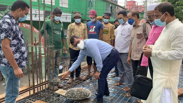 জেলা স্কাউট ভবনের প্রথম তলার ছাদ ঢালাই কাজের উদ্বোধন