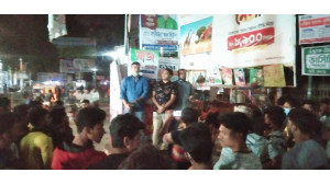 ঢাকায় যাত্রীবাহী বাসে অগ্নিসংযোগের প্রতিবাদে চাঁপাইনবাবগঞ্জে প্রতিবাদ মিছিল