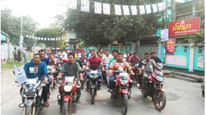 চাঁপাইনবাবগঞ্জ পৌর নির্বাচন- স্বতন্ত্র প্রার্থী লিটনের সমর্থনে মোটরসাইকেল শো-ডাউন