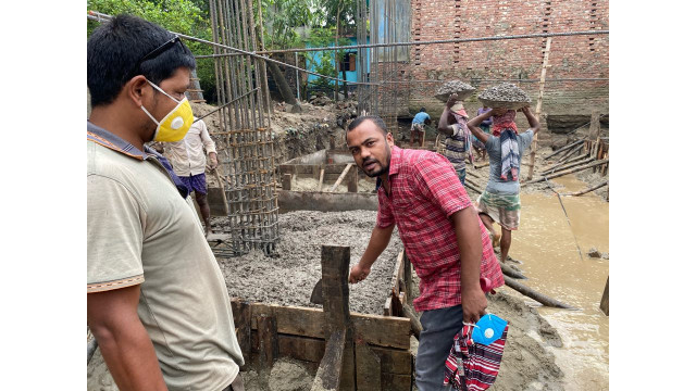 ১৪ নং চরমোহনপুর সরকারি প্রাথমিক বিদ্যালয়ের নির্মাণ কাজের ভিত্তি প্রস্তর স্থাপন