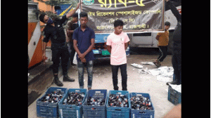 শিবগঞ্জের নয়ন ফিলিং স্টেশনের সামনে থেকে ফেন্সিডিলসহ ২জন গ্রেফতার