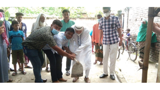 নামো রাজারামপুর নামোপাড়া ঈদগাহের বাউন্ডারি ওয়াল নির্মাণ কাজের উদ্বোধন